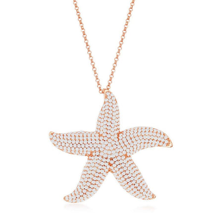 Sterling Silver Rose Gold Starfish Pendant Chain ,