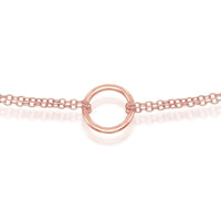 Sterling Silver Rose GP Double Strand with Open Circle Choker ,