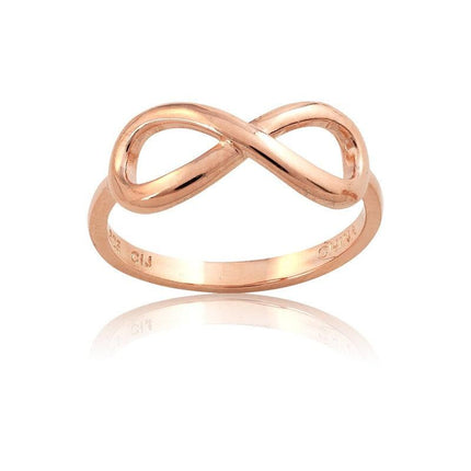 Sterling Silver Rose GP Infinity Ring, Size 5 ,