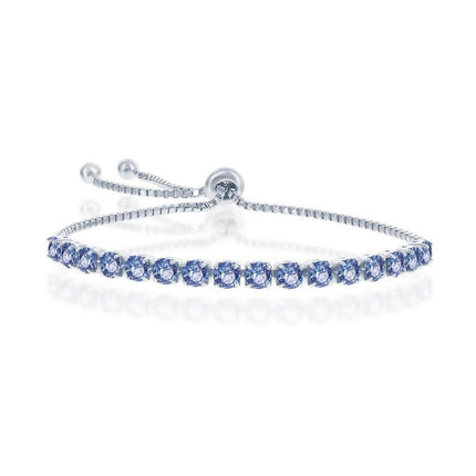 Sterling Silver Sapphire "December" Swarovski Element Bracelet ,
