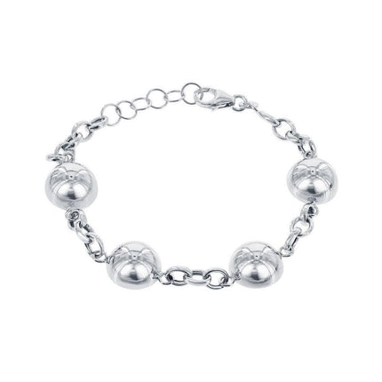 Sterling Silver Semi Sphere Bracelet, 7" ,