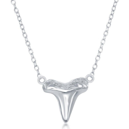 Sterling Silver Shark Tooth Design Necklace ,