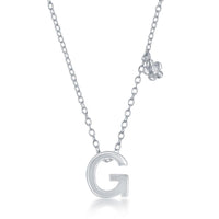 Sterling Silver Shiny "G" Necklace and Earrings Set ,