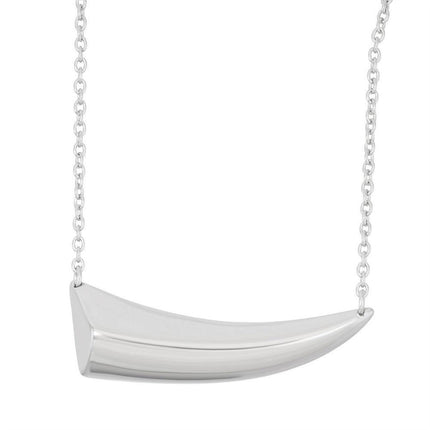 Sterling Silver Sideways Shiny Spike Necklace ,