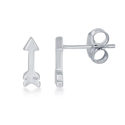 Sterling Silver Small Arrow Stud Earrings ,