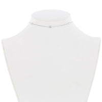 Sterling Silver Small CZ By The Yard Choker Necklace ,