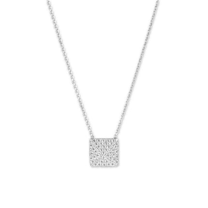 Sterling Silver Small CZ Pyramid Style Necklace ,