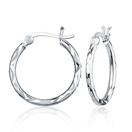 Sterling Silver Small D-C Hoop Earrings ,
