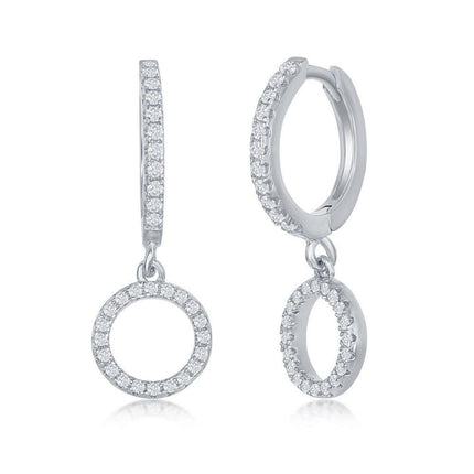 Sterling Silver Small Huggie Hoop Circle Earrings ,