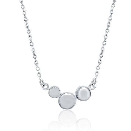 Sterling Silver Small Triple Circle Necklace ,