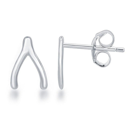 Sterling Silver Small Wishbone Earrings ,
