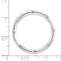 Sterling Silver Stack Exp Large Created Pink Sapphire Chain Slide ,