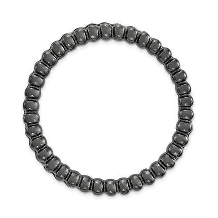 Sterling Silver Stackable Expressions Black-plated Large Chain Slide ,