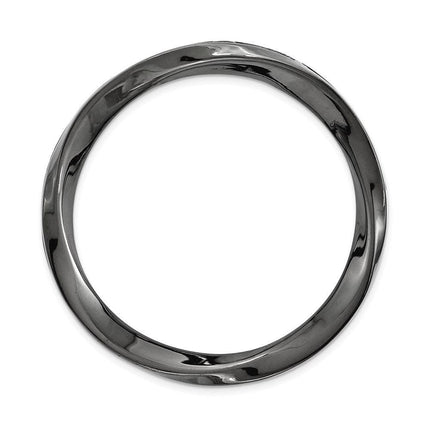 Sterling Silver Stackable Expressions Blk-plated Large Polished Chain Slide ,