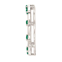 Sterling Silver Stackable Expressions Large Created Emerald Chain Slide ,