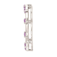 Sterling Silver Stackable Expressions Large Polished Amethyst Chain Slide ,