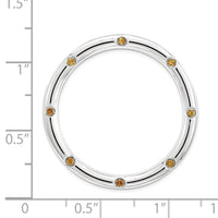 Sterling Silver Stackable Expressions Large Polished Citrine Chain Slide ,