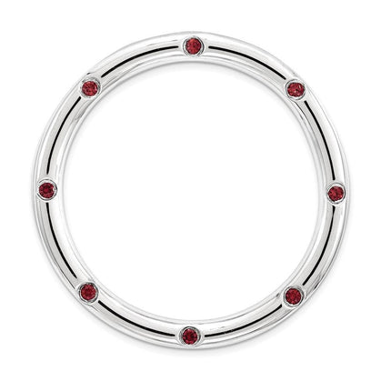 Sterling Silver Stackable Expressions Large Polished Garnet Chain Slide ,