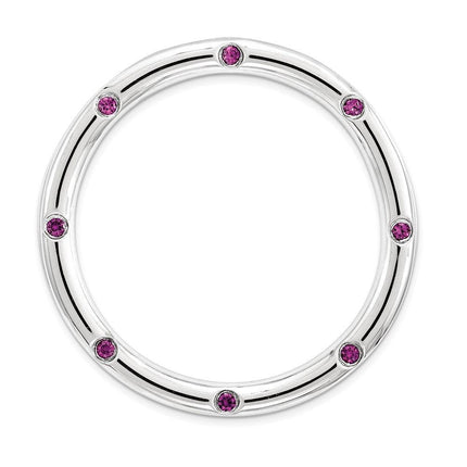 Sterling Silver Stackable Expressions Large Rhodolite Garnet Chain Slide ,