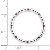 Sterling Silver Stackable Expressions Large Rhodolite Garnet Chain Slide ,