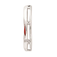 Sterling Silver Stackable Expressions Lg Polished Red Enameled Chain Slide ,
