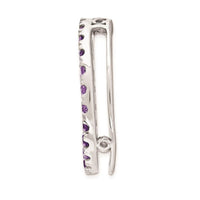 Sterling Silver Stackable Expressions Med Polished Amethyst Chain Slide ,