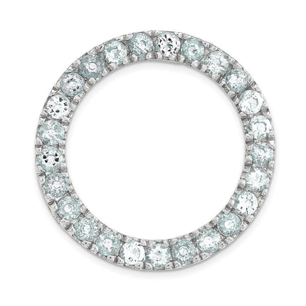 Sterling Silver Stackable Expressions Med Polished Aquamarine Chain Slide ,