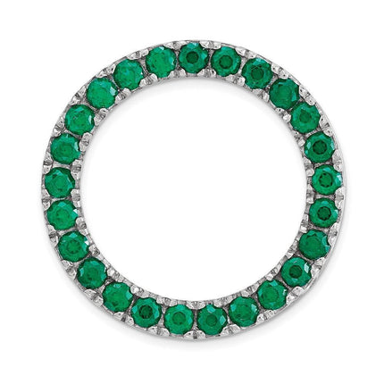 Sterling Silver Stackable Expressions Medium Created Emerald Chain Slide ,