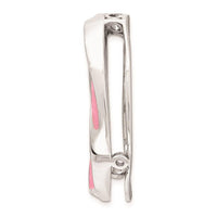 Sterling Silver Stackable Expressions Medium Pink Enameled Chain Slide ,