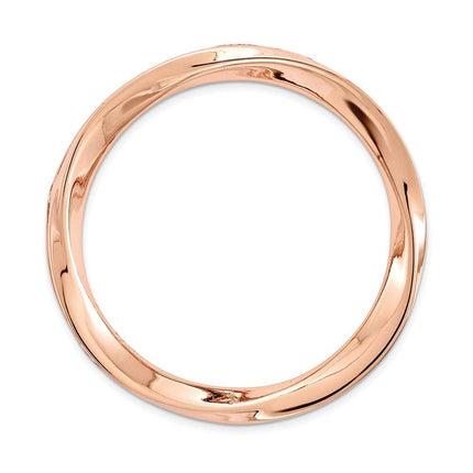 Sterling Silver Stackable Expressions Rose-tone Large Polished Chain Slide ,