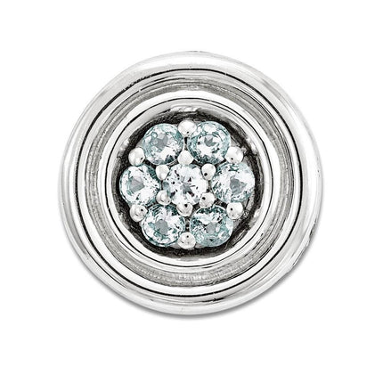 Sterling Silver Stackable Expressions Small Polished Aquamarine Chain Slide ,