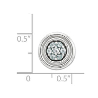 Sterling Silver Stackable Expressions Small Polished Aquamarine Chain Slide ,