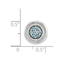 Sterling Silver Stackable Expressions Small Polished Blue Topaz Chain Slide ,