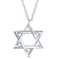 Sterling Silver Star of David Necklace ,