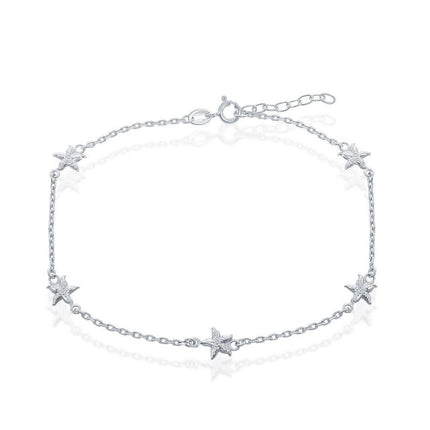 Sterling Silver Starfish Anklet ,