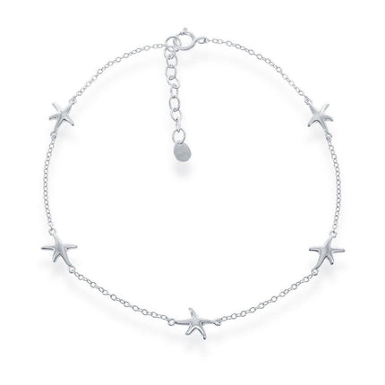 Sterling Silver Starfish Anklet ,