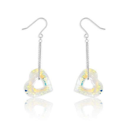Sterling Silver Swarovski Crystal Dangling Earrings ,