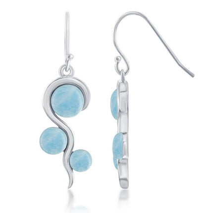 Sterling Silver Swirl Design Earrings ,