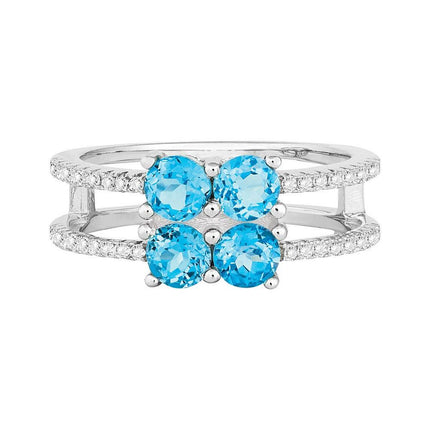 Sterling Silver Swiss Blue Topaz Ring, 7 ,