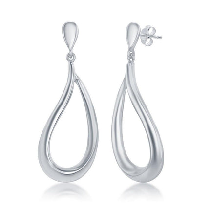 Sterling Silver Teardrop Dangling Earrings ,