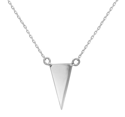 Sterling Silver Thin Flat Triangle Necklace ,