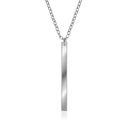 Sterling Silver Thin Vertical Bar Necklace ,