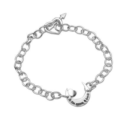 Sterling Silver "To The Moon and Back" Toggle Bracelet ,