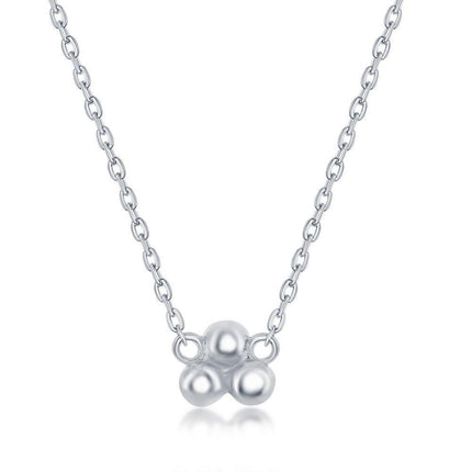 Sterling Silver Triple Bead Necklace ,