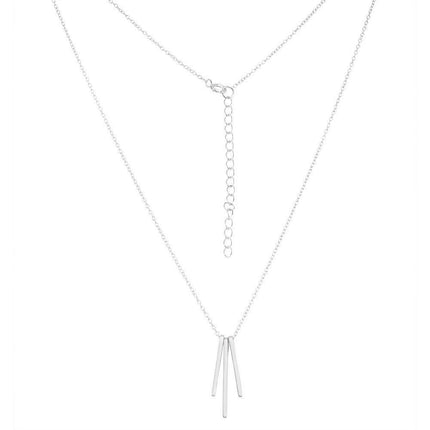 Sterling Silver Triple Hanging Bars Design Necklace ,