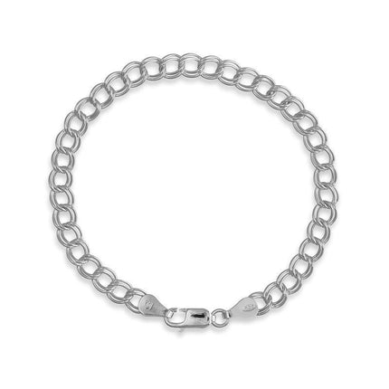 Sterling Silver Twin Charm Bracelet, 6" ,