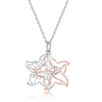 Sterling Silver Two Tone Starfish Necklace ,