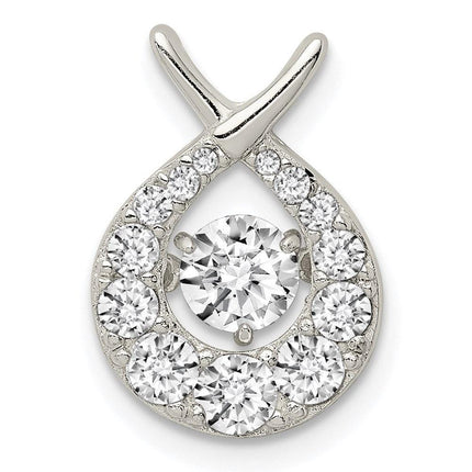 Sterling Silver Vibrant CZ Pendant ,