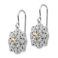 Sterling Silver w/14k Diamond Vintage Earrings ,
