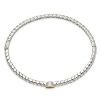 Sterling Silver w/14k London Blue Topaz Bangle ,